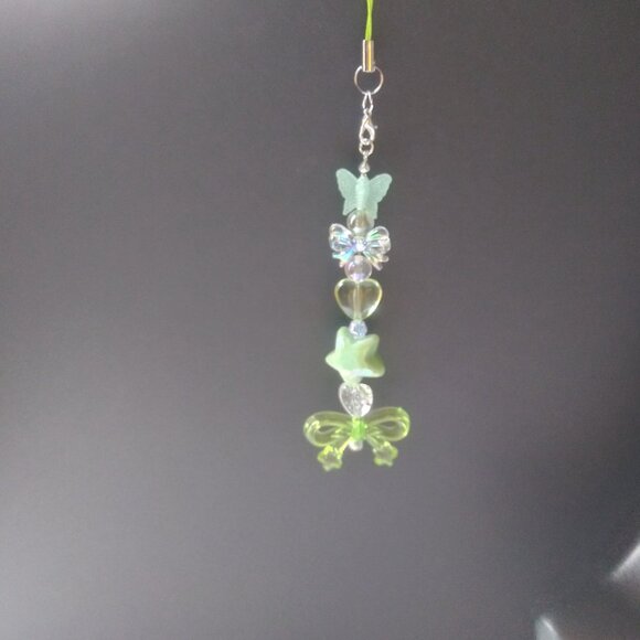 Fairycore Butterfly Star Charm Strap | Mint Green Beaded Phone & Bag Accessory - Picture 7 of 7